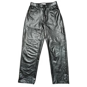 Abercrombie & Fitch Ankle Straight Ultra High Rise Faux Leather Pants Size 27